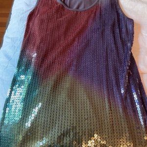 Sequin Top with Jersey Knit Back